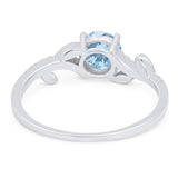 Round Natural Stone Leaf Style Ring