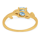 Round Natural Stone Leaf Style Ring