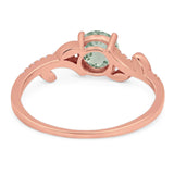 Round Natural Stone Leaf Style Ring