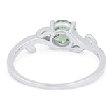 Round Natural Stone Leaf Style Ring