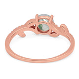 Round Natural Stone Leaf Style Ring