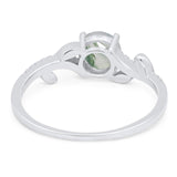 Round Natural Stone Leaf Style Ring