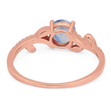 Round Natural Stone Leaf Style Ring