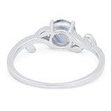 Round Natural Stone Leaf Style Ring