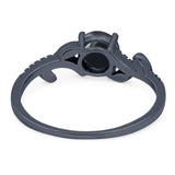 Round Natural Stone Leaf Style Ring