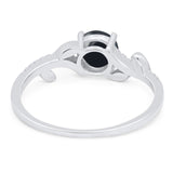 Round Natural Stone Leaf Style Ring