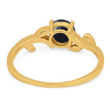 Round Natural Stone Leaf Style Ring