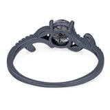 Round Natural Stone Leaf Style Ring