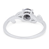 Round Natural Stone Leaf Style Ring