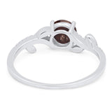 Round Natural Stone Leaf Style Ring