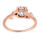 Art Deco Round Natural Stone Leaf Style Ring