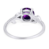 Art Deco Round Natural Stone Leaf Style Ring