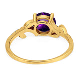 Art Deco Round Natural Stone Leaf Style Ring