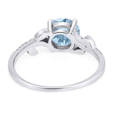 Art Deco Round Natural Stone Leaf Style Ring