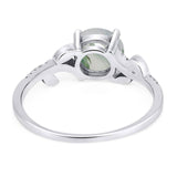 Art Deco Round Natural Stone Leaf Style Ring