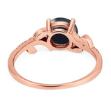 Art Deco Round Natural Stone Leaf Style Ring