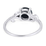 Art Deco Round Natural Stone Leaf Style Ring