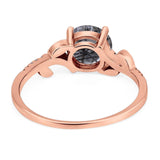 Art Deco Round Natural Stone Leaf Style Ring