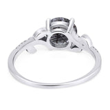 Art Deco Round Natural Stone Leaf Style Ring