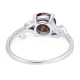 Art Deco Round Natural Stone Leaf Style Ring