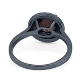 Vintage Style Round Natural Stone Ring