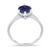 Art Deco Round Natural Stone Halo Ring