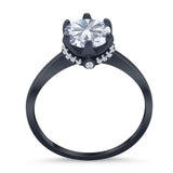 Art Deco Round Natural Stone Halo Ring