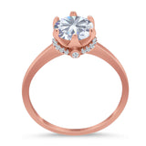 Art Deco Round Natural Stone Halo Ring