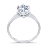 Art Deco Round Natural Stone Halo Ring
