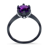 Art Deco Round Natural Stone Halo Ring