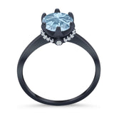 Art Deco Round Natural Stone Halo Ring