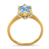 Art Deco Round Natural Stone Halo Ring