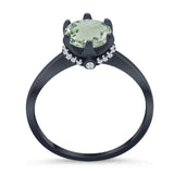 Art Deco Round Natural Stone Halo Ring
