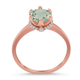 Art Deco Round Natural Stone Halo Ring