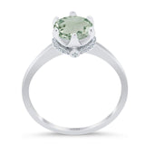 Art Deco Round Natural Stone Halo Ring