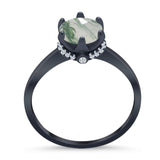 Art Deco Round Natural Stone Halo Ring