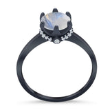 Art Deco Round Natural Stone Halo Ring