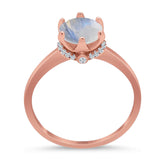 Art Deco Round Natural Stone Halo Ring