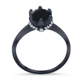 Art Deco Round Natural Stone Halo Ring