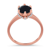 Art Deco Round Natural Stone Halo Ring