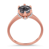 Art Deco Round Natural Stone Halo Ring