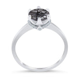 Art Deco Round Natural Stone Halo Ring