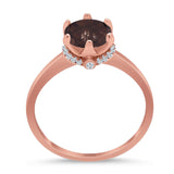Art Deco Round Natural Stone Halo Ring