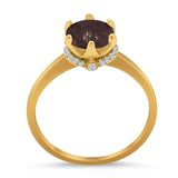 Art Deco Round Natural Stone Halo Ring