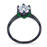 Art Deco Round Natural Stone Halo Ring