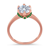 Art Deco Round Natural Stone Halo Ring