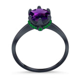 Art Deco Round Natural Stone Halo Ring