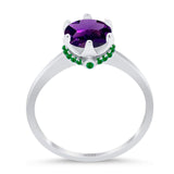 Art Deco Round Natural Stone Halo Ring