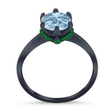 Art Deco Round Natural Stone Halo Ring
