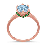 Art Deco Round Natural Stone Halo Ring